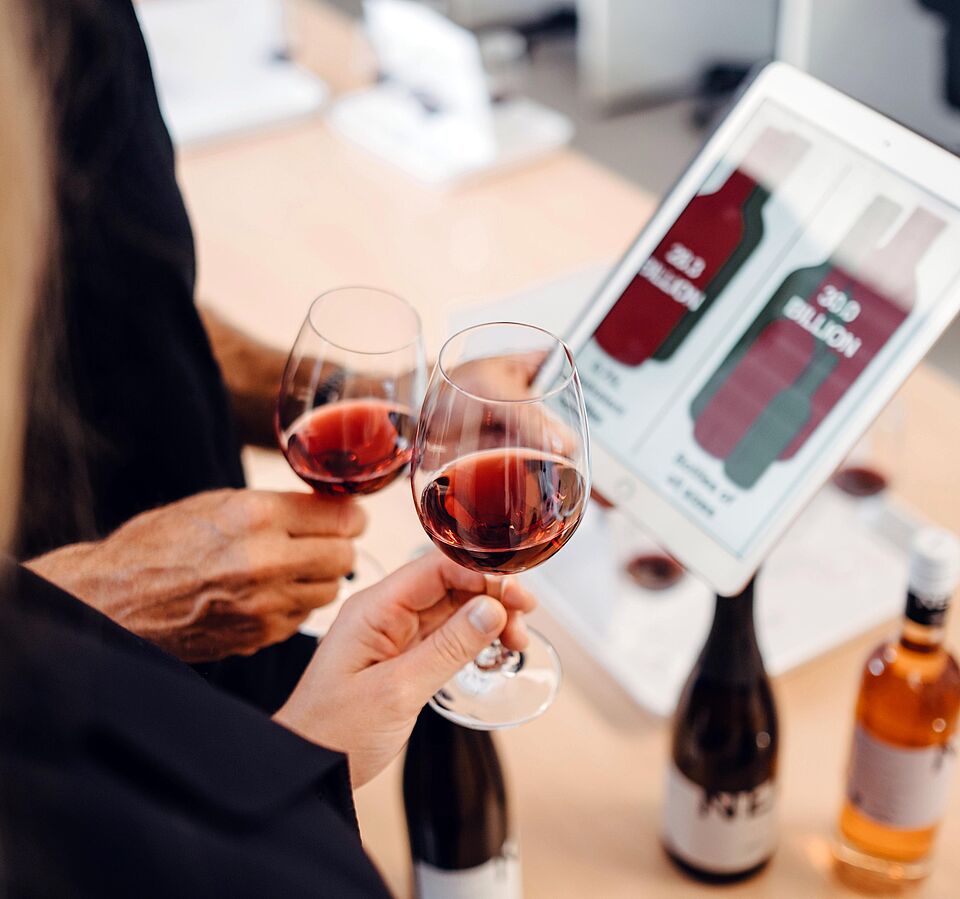 sensoriel du vin avec tablette pc