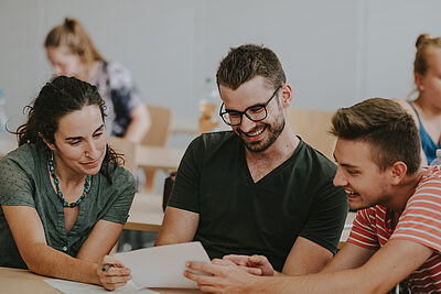 Students laughing in the classroom