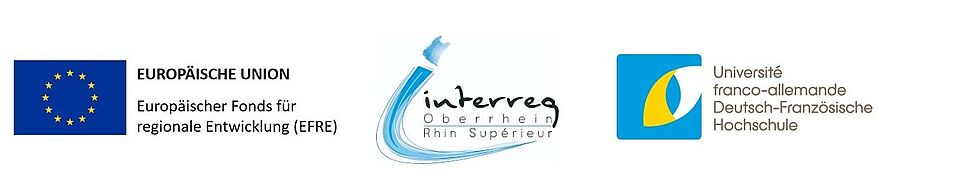 Logos EFRE, Interreg, Deutsch-französische Hochschule